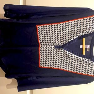 Blue francescas blouse with check detail size S